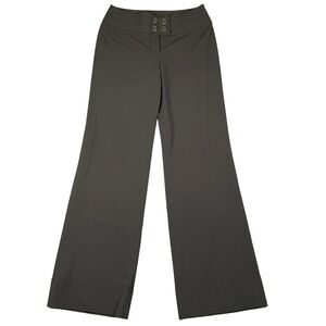 Ann Taylor Loft Black Wide Leg Dress Pants‎ Size 0 Double Button Waist Career
